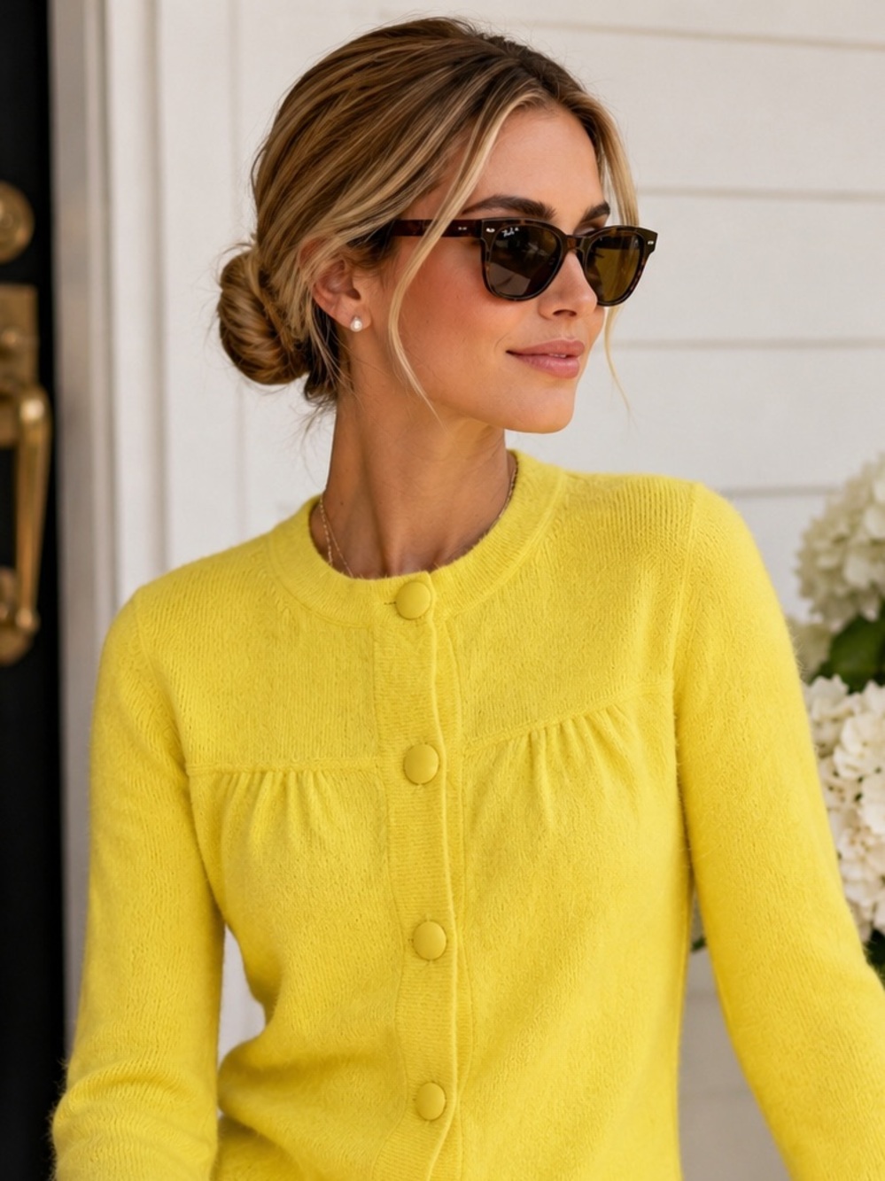 J.Crew 100% Cashmere Italian Yarn Citron Yellow Cardigan XS  Luxe Sweater